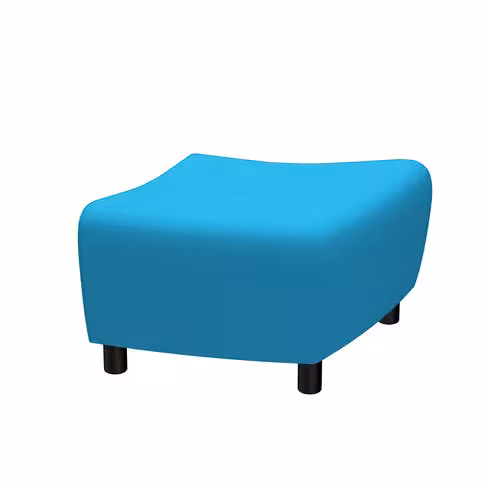 Pouf d'extrémité Yola - tissu - patins polypropylène noir