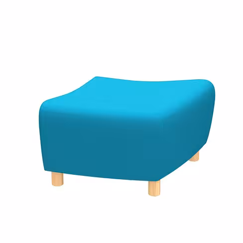 Pouf d'extrémité Yola - tissu - patins bois