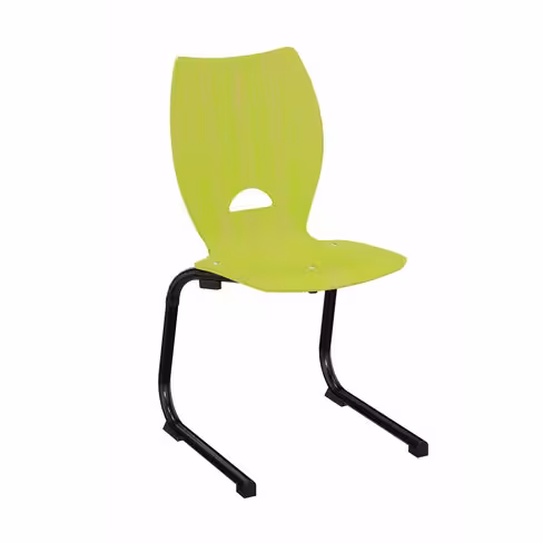 Chaise appui sur table Izoacier coque A - hêtre teinté - piétement acier époxy - lot de 4