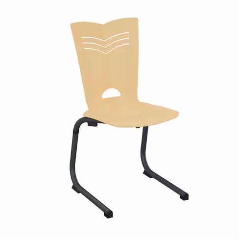 Chaise appui sur table Izoacier coque B - hêtre verni naturel - piétement acier époxy - lot de 4