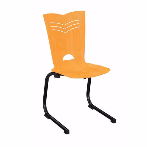 Chaise appui sur table Izoacier coque B - hêtre teinté - piétement acier époxy - lot de 4