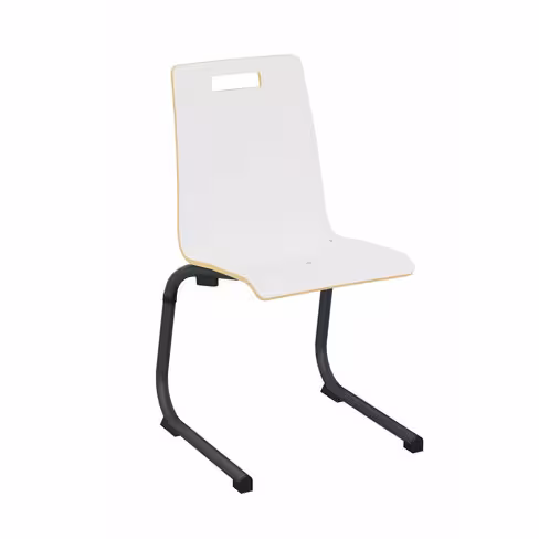 Chaise appui sur table Izoalu coque C - stratifié - piétement aluminium époxy - lot de 4