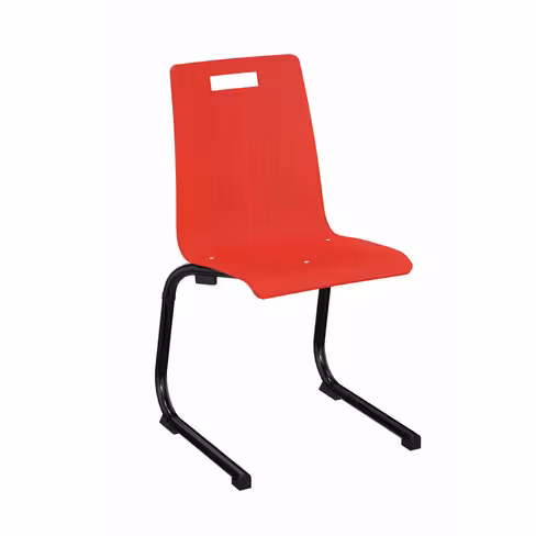 Chaise appui sur table Izoalu coque C - hêtre teinté - piétement aluminium époxy - lot de 4