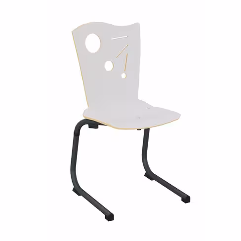 Chaise appui sur table Izoalu coque D - stratifié - piétement aluminium époxy - lot de 4