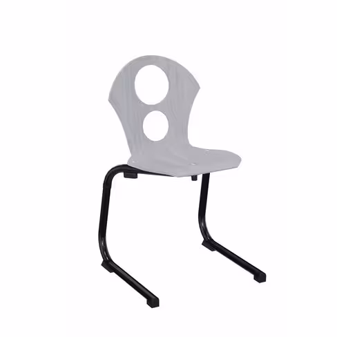Chaise appui sur table ultra légère Izoalu coque E - hêtre teinté - piétement aluminium époxy - lot de 4