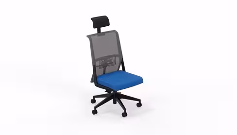Chaise de bureau Comforto 59 - assise tissu - dossier résille - appui-tête