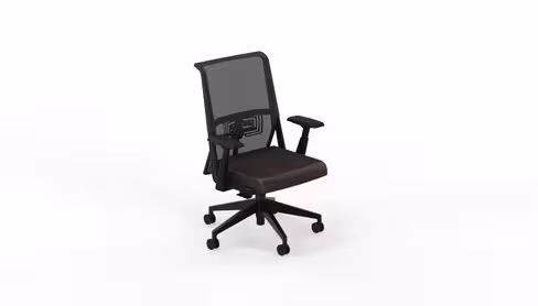Fauteuil de bureau Comforto 59 - assise cuir - dossier résille