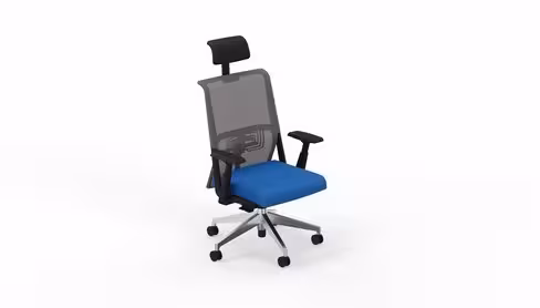 Fauteuil de bureau Comforto 59 - assise tissu - dossier résille - appui-tête