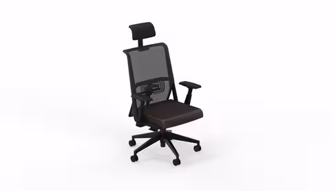 Fauteuil de bureau Comforto 59 - assise cuir - dossier résille - appui-tête