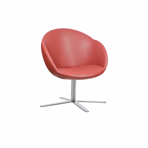 Fauteuil 4 branches sur patins Evy - textile enduit grainé - unicolore