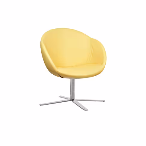 Fauteuil 4 branches sur patins Evy - cuir - unicolore