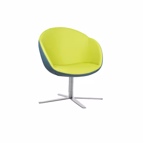 Fauteuil 4 branches sur patins Evy - textile enduit lisse - bicolore