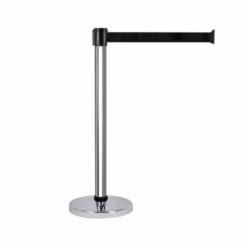 Poteau de guidage à sangle - chromé - sangle 4 m