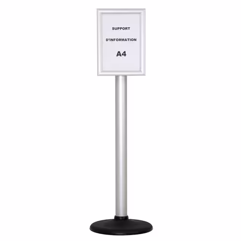 Poteau avec panneau d'affichage format A4