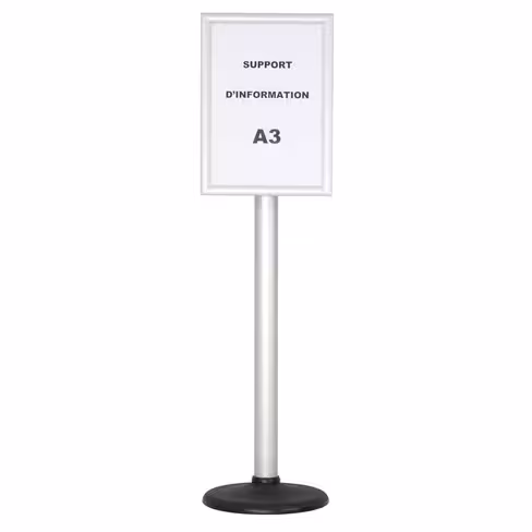 Poteau avec panneau d'affichage format A3