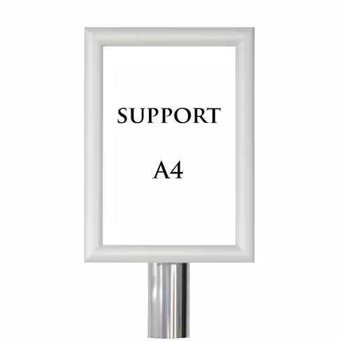 Panneau d'information format A4 avec collier de liaison - adaptable sur poteau de guidage