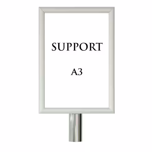 Panneau d'information format A3 avec collier de liaison - adaptable sur poteau de guidage