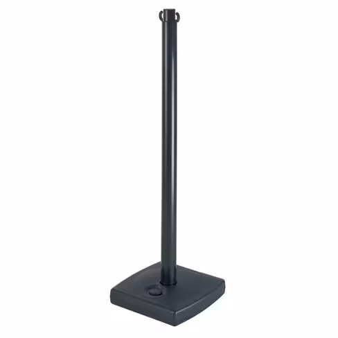 Poteau de balisage à crochets - PVC - avec socle noir à lester
