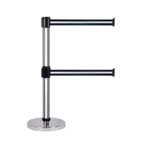 Poteau de guidage à double sangle - chromé - sangle 4 m