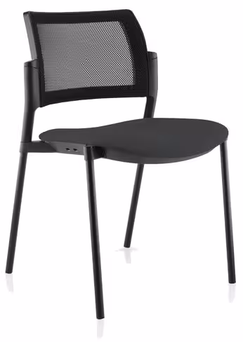 Chaise de réunion 4 pieds Kyos - assise tissu - dossier résille - piétement époxy - lot de 2