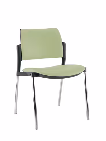 Chaise de réunion 4 pieds Kyos - textile enduit grainé - piétement chrome - lot de 2