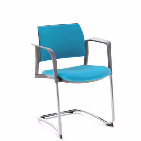 Fauteuil de réunion luge Kyos - tissu - piétement chrome - lot de 2