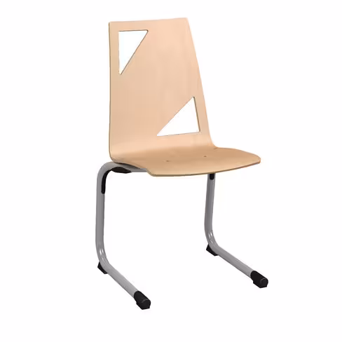 Chaise appui sur table Moda - coque bois - piètement acier époxy