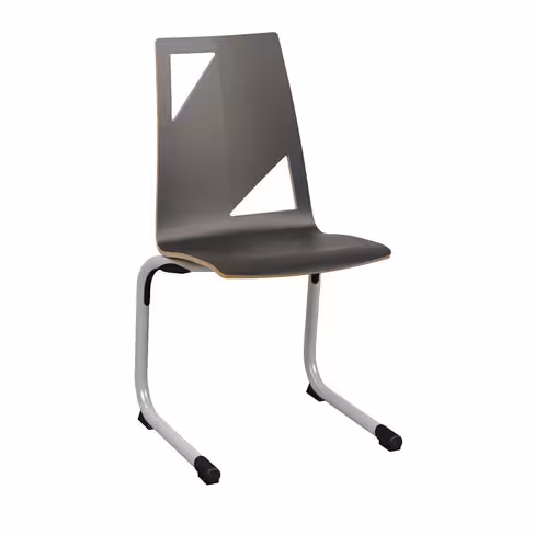 Chaise appui sur table Moda - coque stratifiée - piètement acier époxy