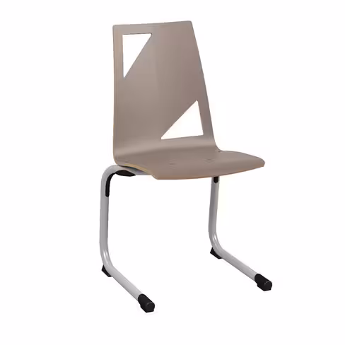 Chaise appui sur table Moda - coque stratifiée - piètement aluminium époxy