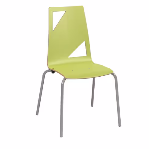 Chaise 4 pieds Moda - coque stratifiée - piètement acier époxy