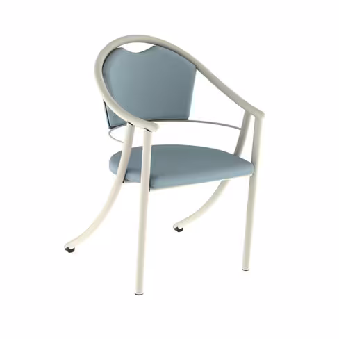 Fauteuil appui sur table Aloe II - assise et dossier textile enduit - piétement aluminium