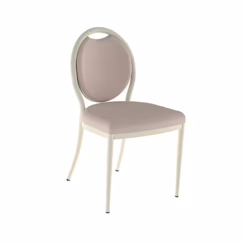 Chaise 4 pieds Aloe II - assise et dossier textile enduit piétement aluminium