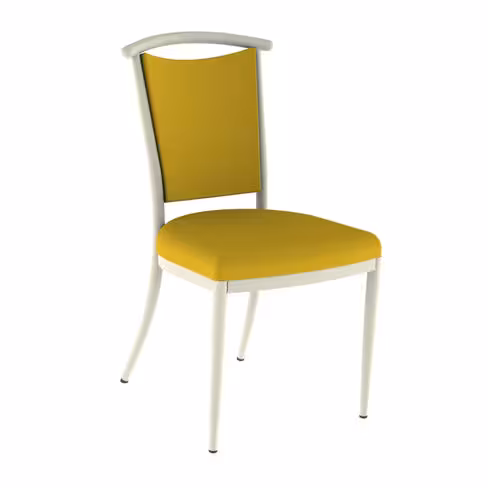 Chaise 4 pieds 550 - assise et dossier textile enduit - piétement aluminium