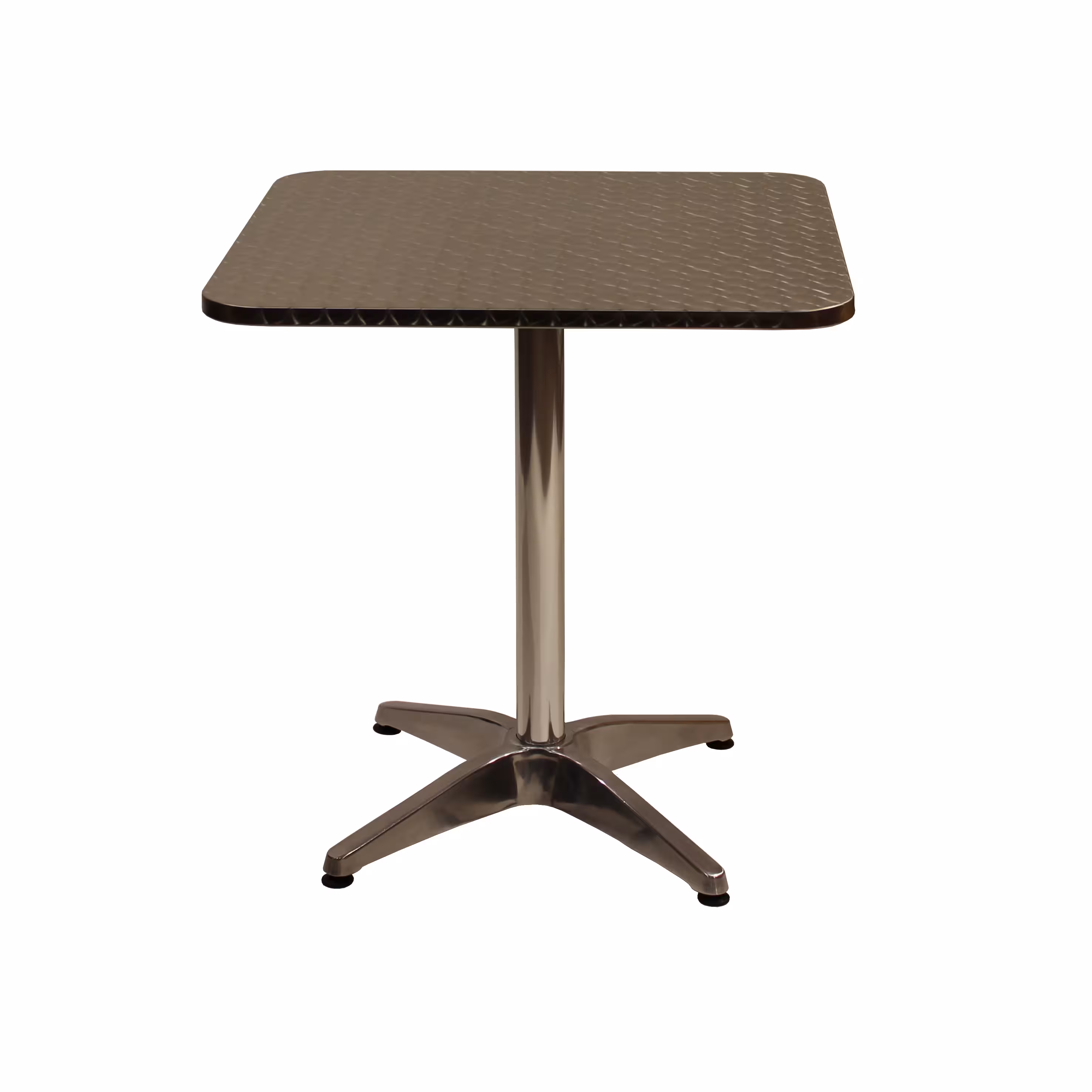 Table carrée Soléa - 70 x 70 cm - piétement central - plateau inox