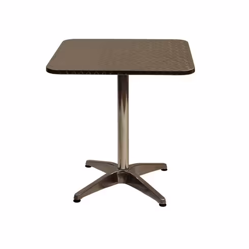 Table carrée Soléa - 70 x 70 cm - piétement central - plateau inox