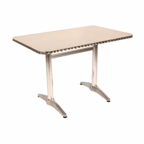 Table rectangulaire Soléa - 110 x 70 cm - piétement à dégagement latéral - plateau inox