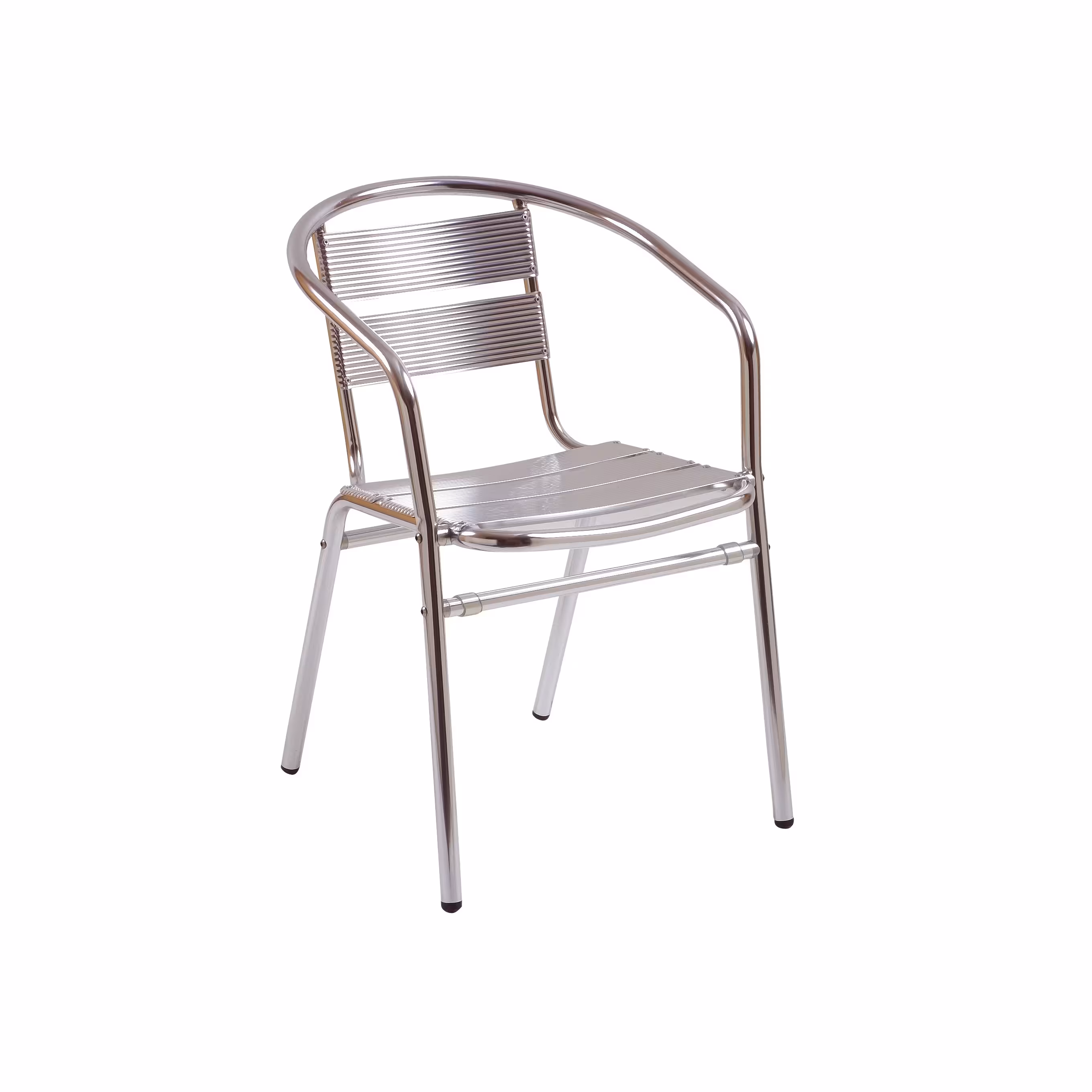 Fauteuil 4 pieds Soléa - aluminium - assise et dossier à lattes