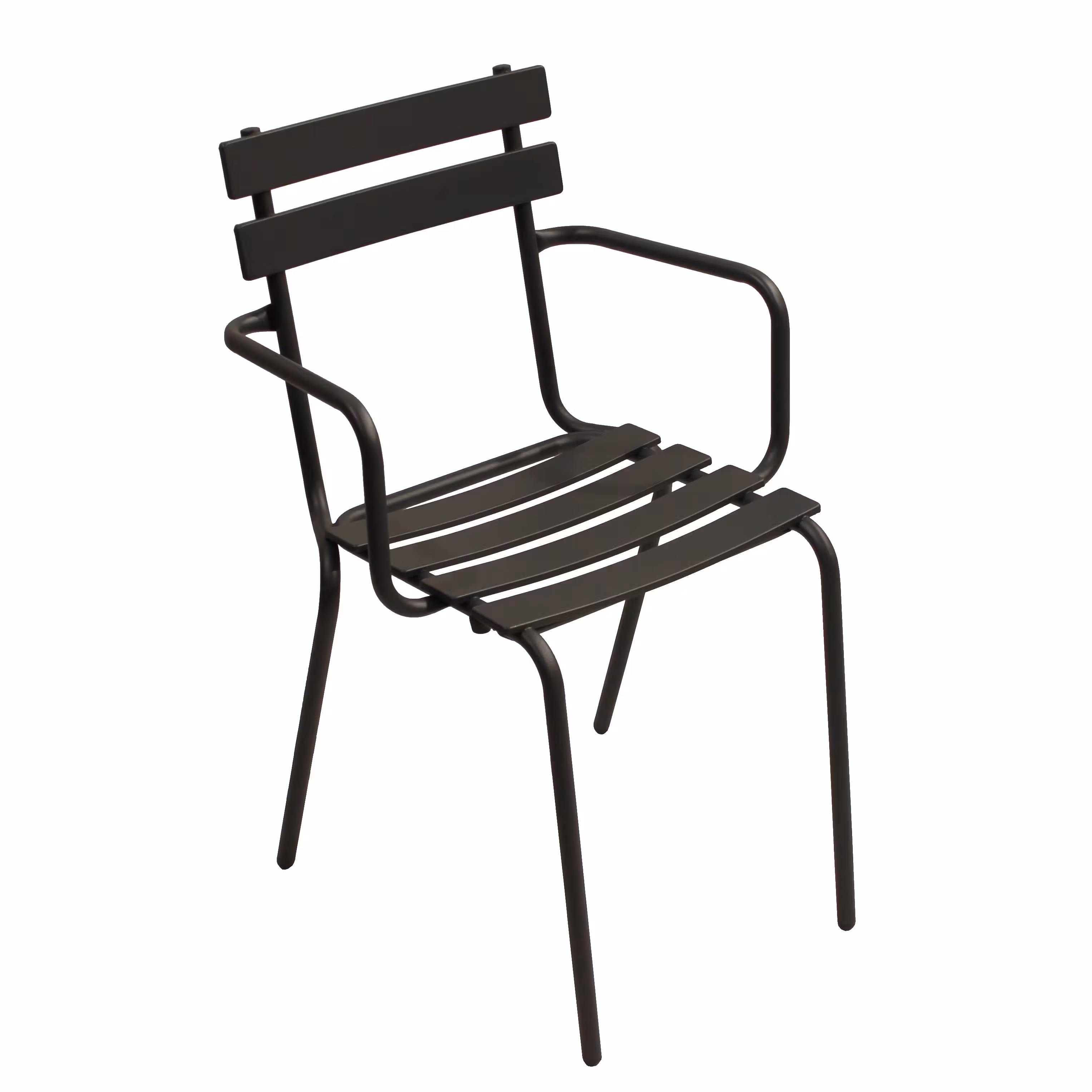 Fauteuil métallique 4 pieds Eden assise et dossier à lattes