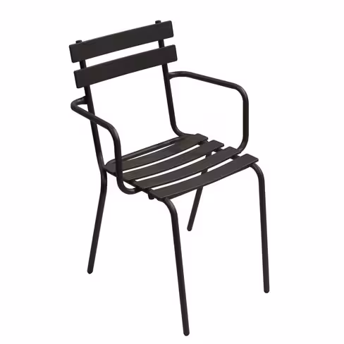 Fauteuil métallique 4 pieds Eden assise et dossier à lattes