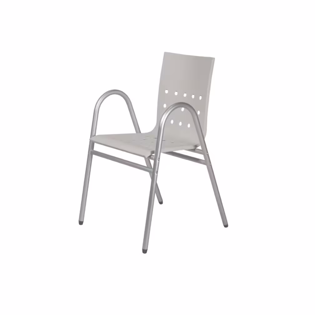 Fauteuil 4 pieds Soléa - coque plastique - piétement aluminium