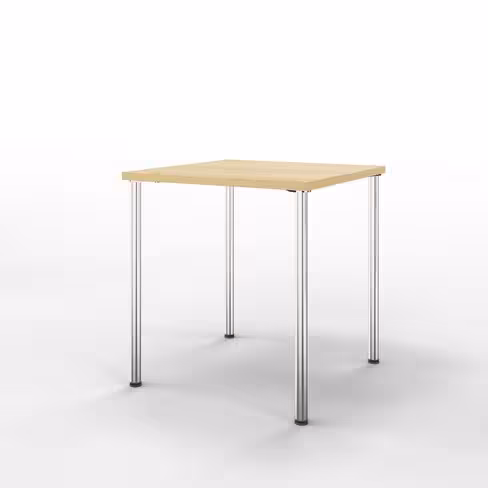 Table Hola 70 x 70 cm - 4 pieds - finition chrome satiné