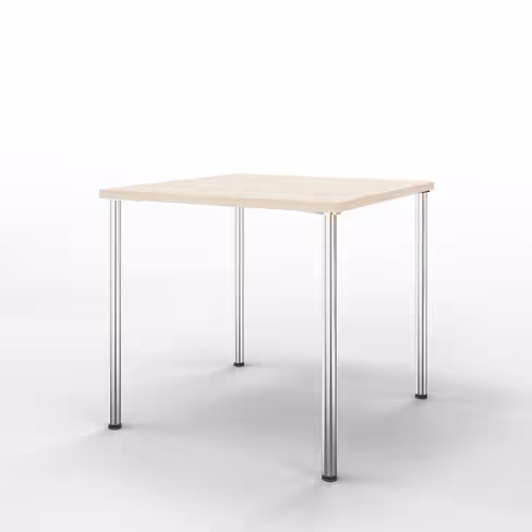 Table Hola 80 x 80 cm - 4 pieds finition chrome satiné