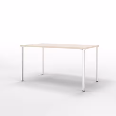 Table Hola 140 x 80 cm - 4 pieds finition chrome satiné