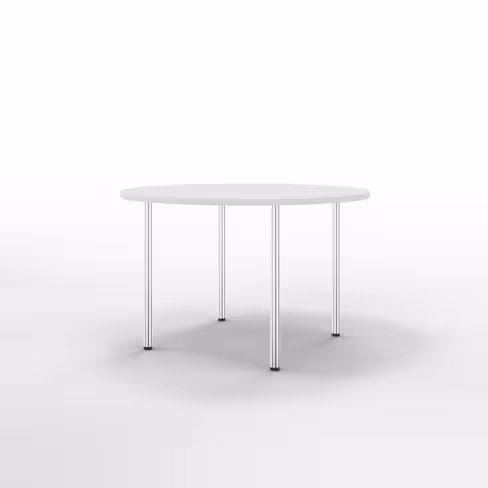 Table Hola Ø 120 cm - 4 pieds finition chrome satiné
