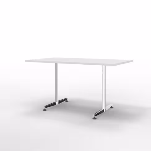 Table San Siro - 140 x 80 cm - piétement à dégagement latéral finition chrome