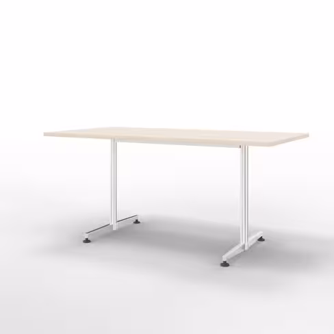 Table San Siro - 160 x 80 cm - piétement à dégagement latéral finition chrome satiné