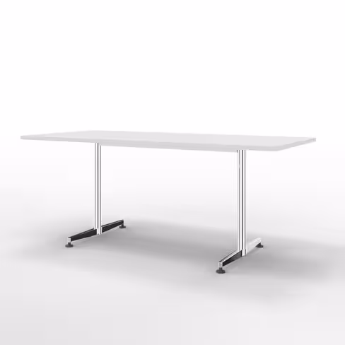 Table San Siro - 180 x 80 cm - piétement à dégagement latéral finition chrome