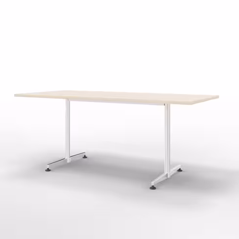 Table San Siro - 180 x 80 cm - piétement à dégagement latéral finition chrome satiné