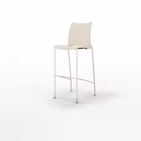 Chaise Haute 4 pieds Hola - piètement chrome satiné - polypropylène