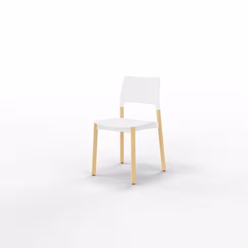 Chaise 4 pieds Arn - assise et dossier séparés - polypropylène - piétement bois